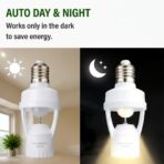 360 Degree Infrared Motion Sensor Light Socket | E27 Screw Automatic Lamp Holder with Adjustable Delay & Ambient Light Control - Image 4