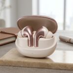 Oraimo OR-10 True Wireless Earbuds, Beige & Rose Gold, Hi-Res Audio, HiFi Sound - Image 5