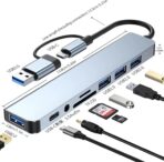 USB-C Multiport Hub 8-in-1 – USB 3.0, HDMI, SD/TF Card Reader & Audio Adapter - Image 4