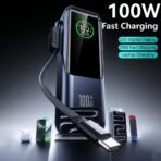 KR IT'S HERE KR-007 20000mAh 100W Fast Charging Power Bank with Digital Display & Built-in Lanyard - Image 6