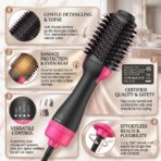 3-in-1 One Step Hot Air Brush & Styler – Electric Hair Dryer, Curler & Straightener Volumizer - Image 4