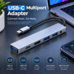 USB-C Multiport Hub 8-in-1 – USB 3.0, HDMI, SD/TF Card Reader & Audio Adapter - Image 2